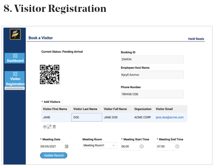 VISITOR REGISTRATION